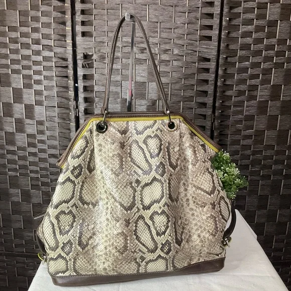 LONGCHAMP Python Embossed Leather Tote - Main Image